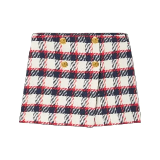 Versace Kids Checked Tweed Skirt