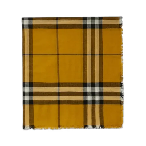 Burberry Checked Frayed-Edge Scarf