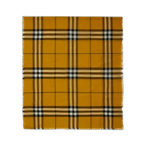 Burberry Checked Frayed-Edge Scarf