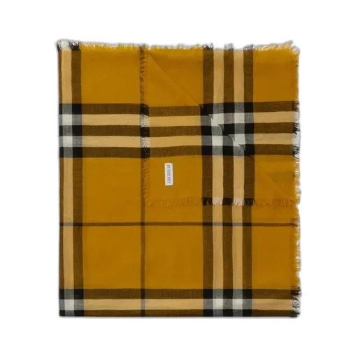 Burberry Checked Frayed-Edge Scarf