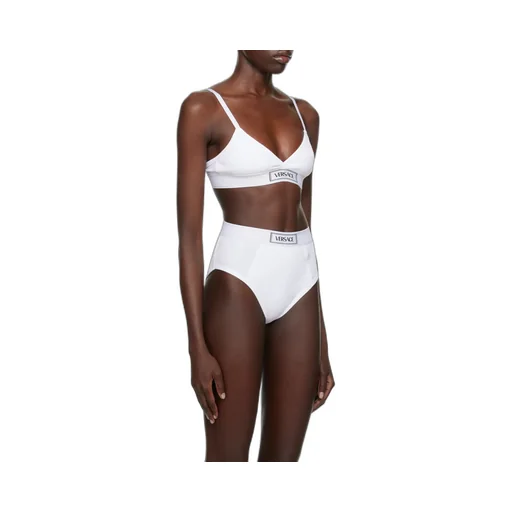 Versace Logo-Patch V-Neck Bra