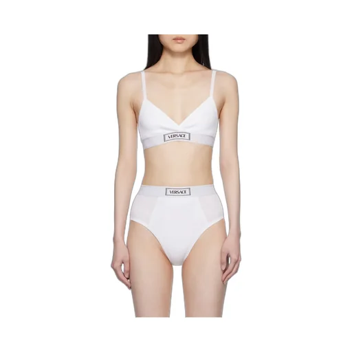 Versace Logo-Patch V-Neck Bra