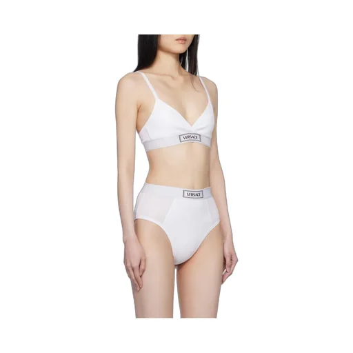 Versace Logo-Patch V-Neck Bra