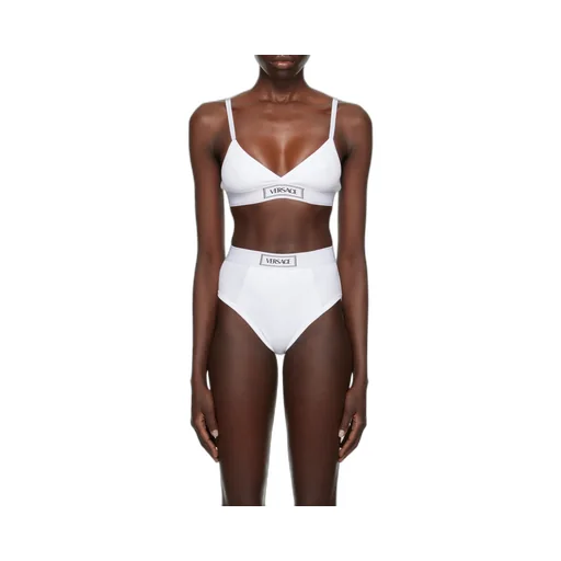 Versace Logo-Patch V-Neck Bra