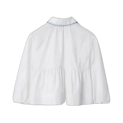 Burberry Kids Embroidered Collar Blouse
