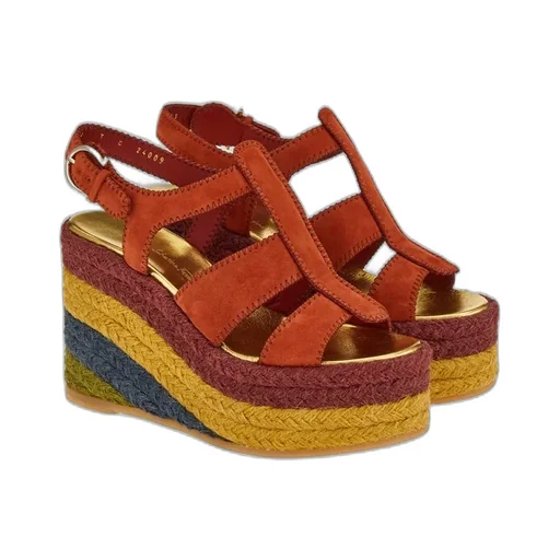Salvatore Ferragamo Ankle Strap Wedge Espadrilles