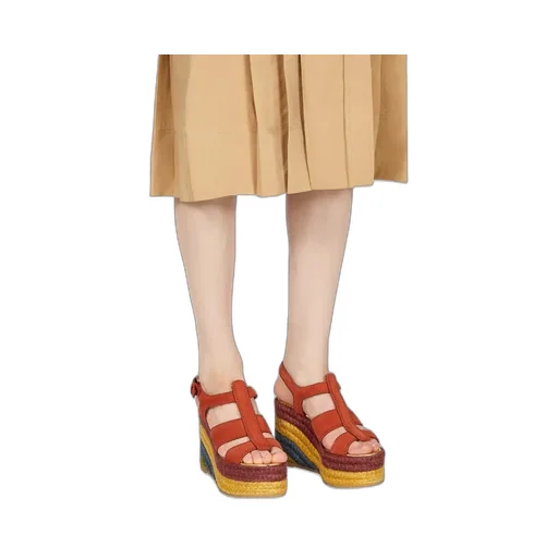 Salvatore Ferragamo Ankle Strap Wedge Espadrilles