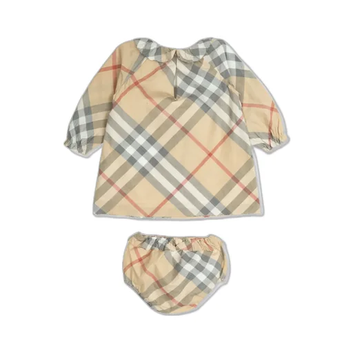 Burberry Kids Checked Dress With Bloomers