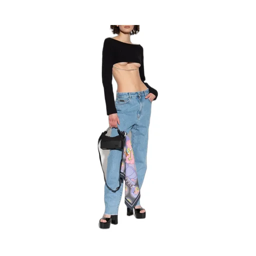 Gcds Boat Neck Cropped Knitted Top