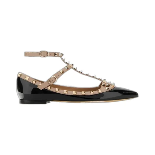 Valentino Garavani Rockstud Pointed Toe Ballerina Shoes