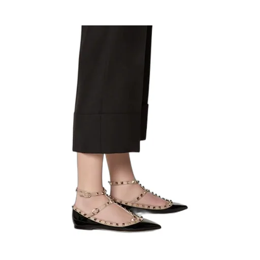 Valentino Garavani Rockstud Pointed Toe Ballerina Shoes