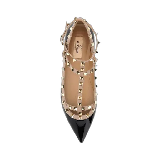Valentino Garavani Rockstud Pointed Toe Ballerina Shoes
