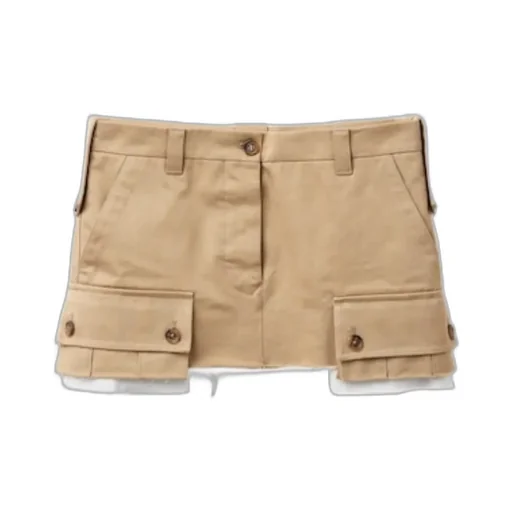 Miu Miu Chino Logo Detailed Mini Skirt