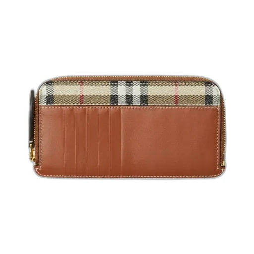 Burberry Checked All-Around Zip-Up Wallet