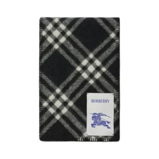 Burberry Logo Patch Checked Scarf