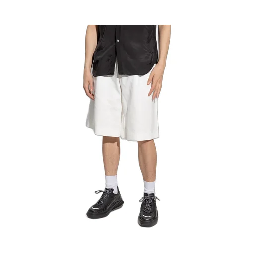 Pleated Wide-Leg Bermuda Shorts