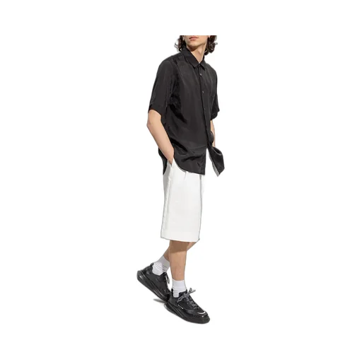 Pleated Wide-Leg Bermuda Shorts