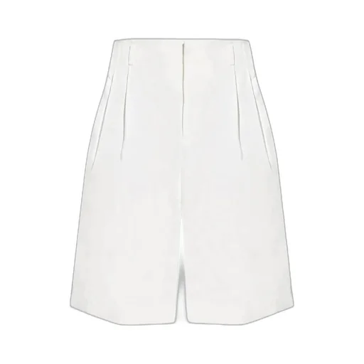 Pleated Wide-Leg Bermuda Shorts