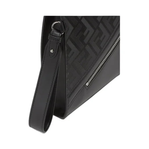 Fendi Shadow Diagonal Zipped Clutch Bag