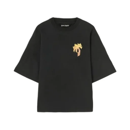 Palm Angels Burning Palm Printed Crewneck T-Shirt
