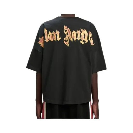 Palm Angels Burning Palm Printed Crewneck T-Shirt