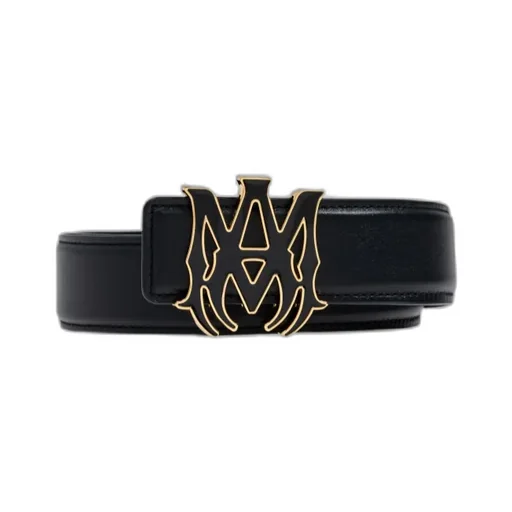 Logo-Buckle Leather Belt