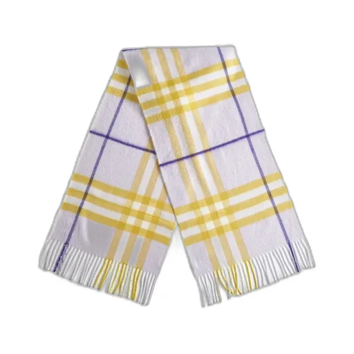 Burberry Checked Fringed-Edge Scarf