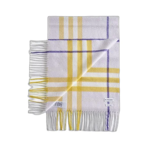 Burberry Checked Fringed-Edge Scarf