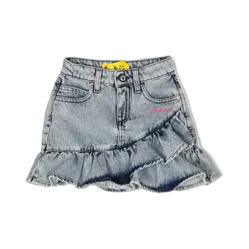 To Be Off Ruffled Denim Skirt