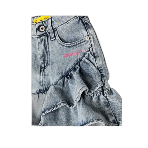To Be Off Ruffled Denim Skirt