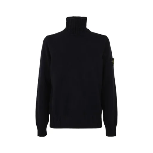 Stone Island Logo Patch Turtleneck Jumper