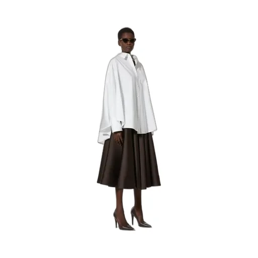 Valentino High Waist Pleated Midi Skirt