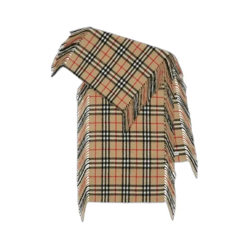 Burberry Checked Fringed-Edge Scarf