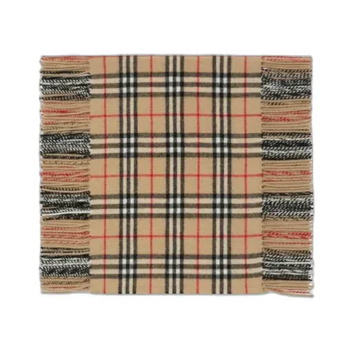Burberry Checked Fringed-Edge Scarf