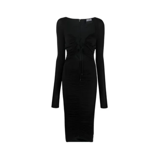 Versace Jeans Couture Cut-Out Long-Sleeved Midi Dress