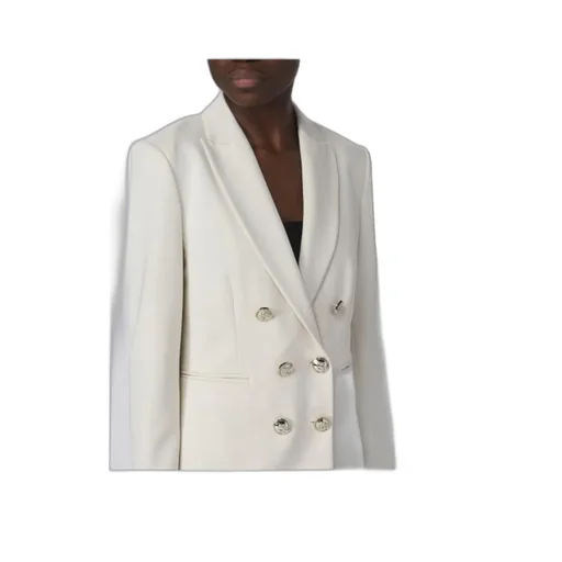 Logo-Button Double-Breasted Blazer