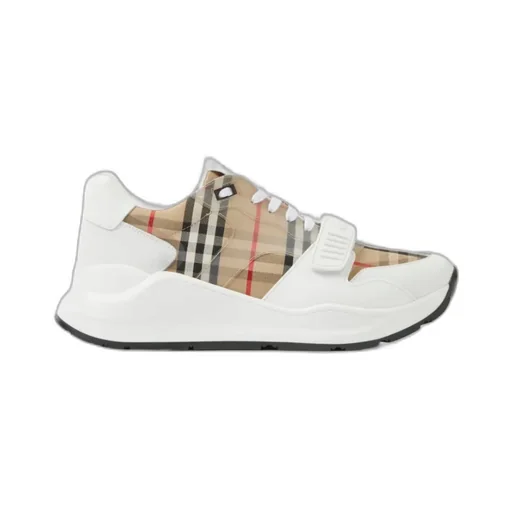 Vintage Check-Pattern Sneakers