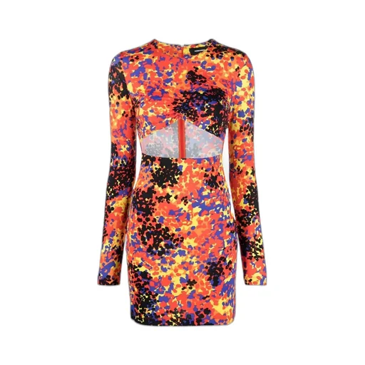 Abstract Print Cut-Out Minidress