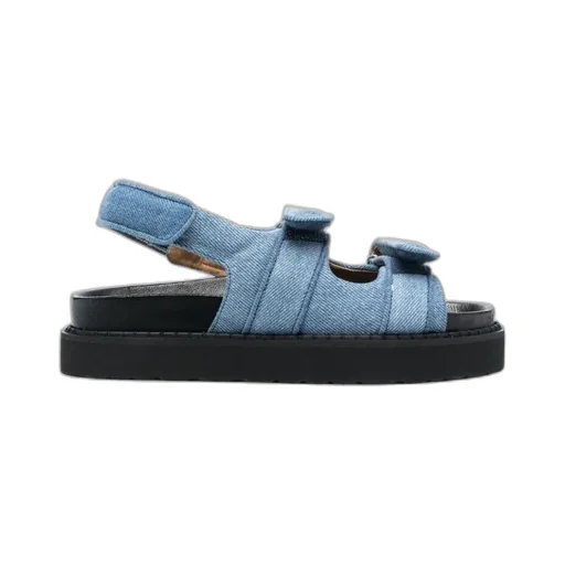 Isabel Marant Touch-Strap Open-Toe Denim Sandals