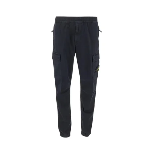 Stone Island Logo Patch Tapered Cargo Trousers