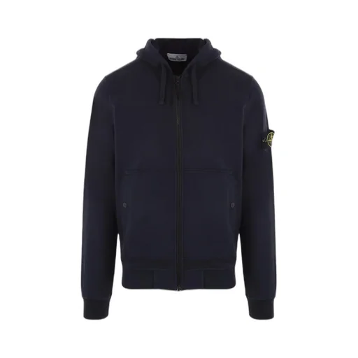 Stone Island Logo Patch Zipped Hoodie