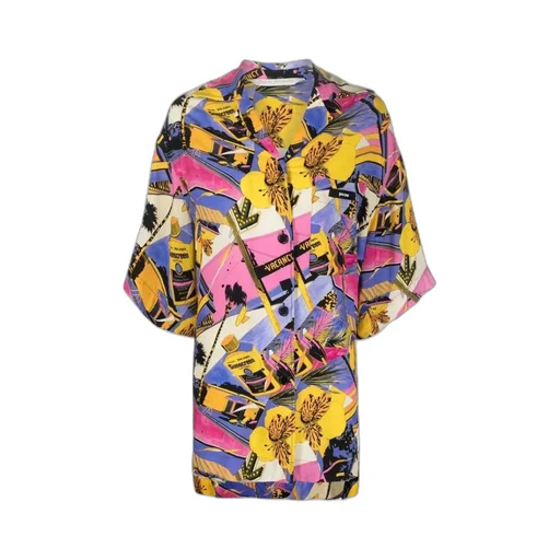 Palm Angels Allover Graphic Printed Oversized Bowling Shirt