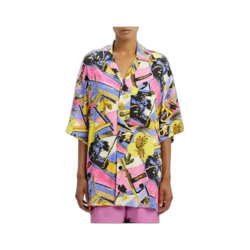 Palm Angels Allover Graphic Printed Oversized Bowling Shirt