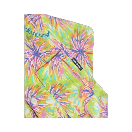 Palm Tree-Print Short-Sleeve Bowling Shirt