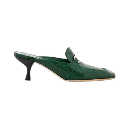 Salvatore Ferragamo Embossed Round-Toe Mules