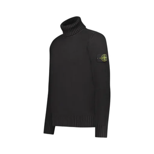 Stone Island Logo Patch Turtleneck Jumper