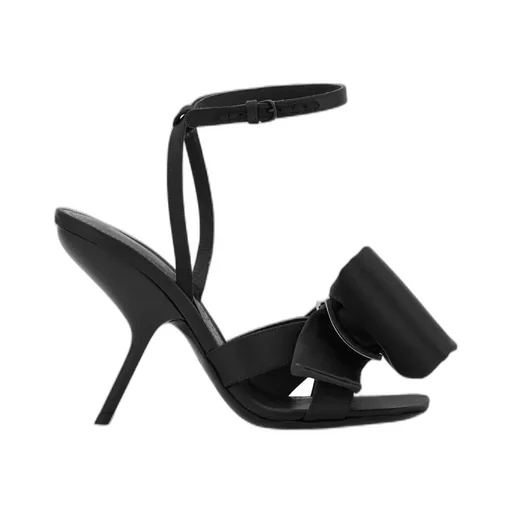 Asymmetrical Bow High-Heeled Sandals