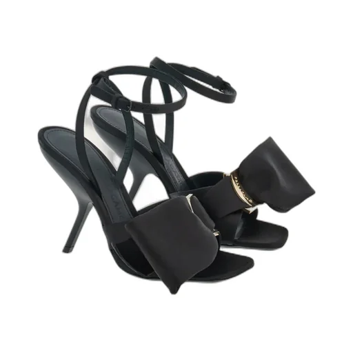 Asymmetrical Bow High-Heeled Sandals