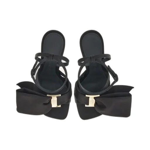 Asymmetrical Bow High-Heeled Sandals