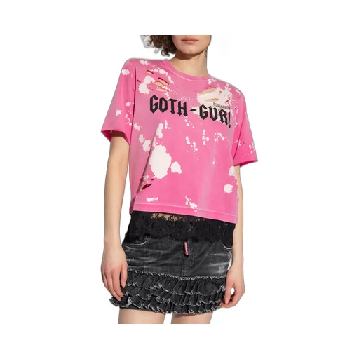 Dsquared2 Lace Hem Distressed T-Shirt